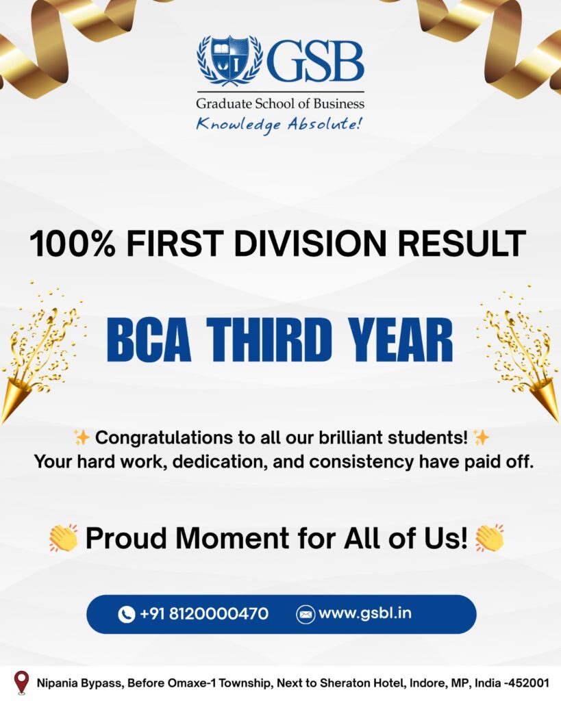 100% first division result BCA third year